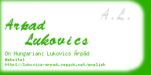 arpad lukovics business card